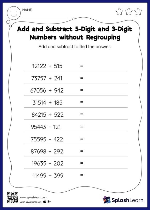 Free Printable Subtraction Worksheets for Kids | SplashLearn