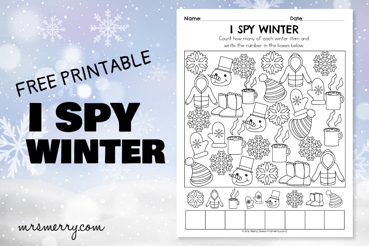 I Spy Winter Free Printable Worksheet | Mrs. Merry