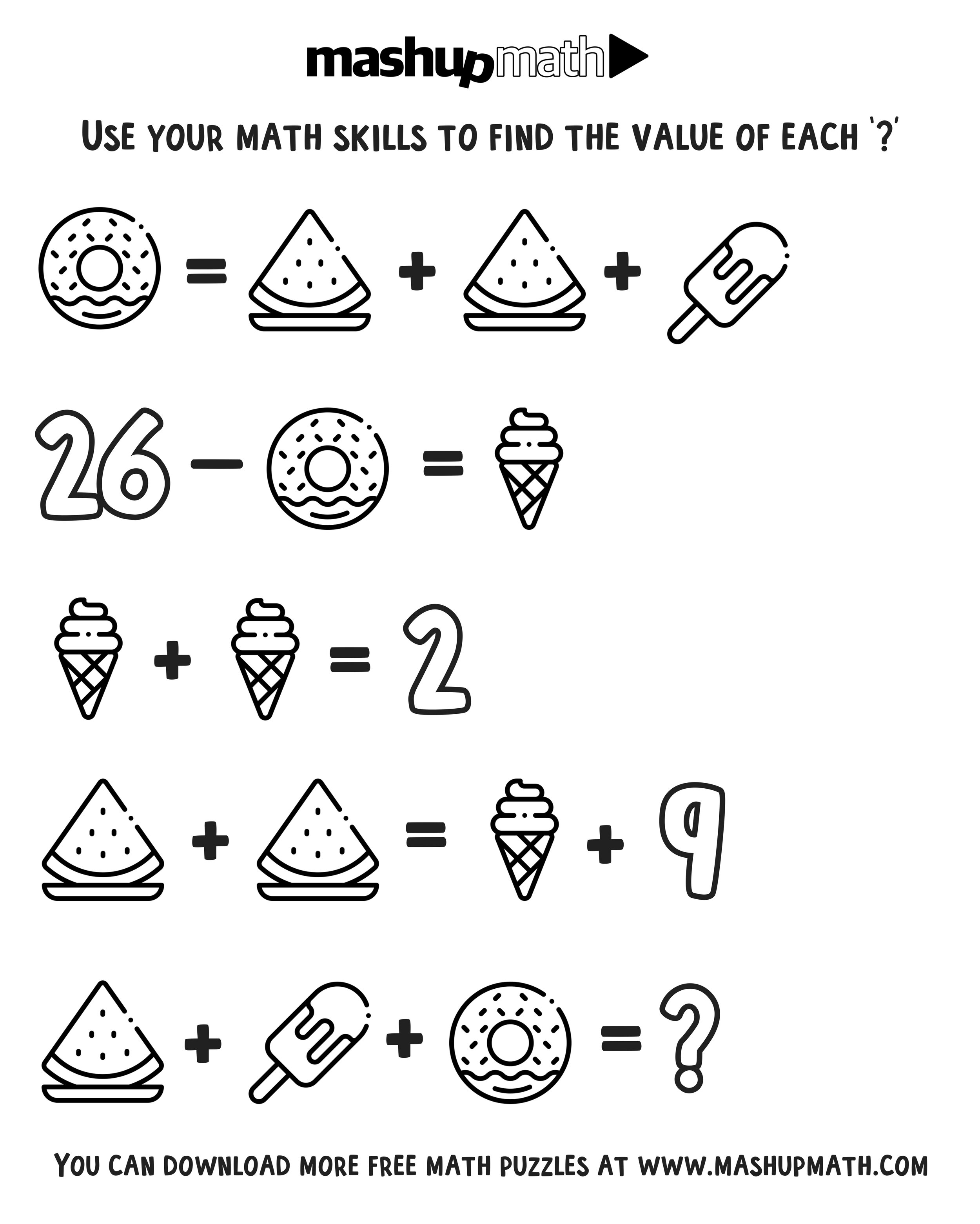 Free Math Coloring Worksheets for 3rd and 4th Grade — Mashup Math