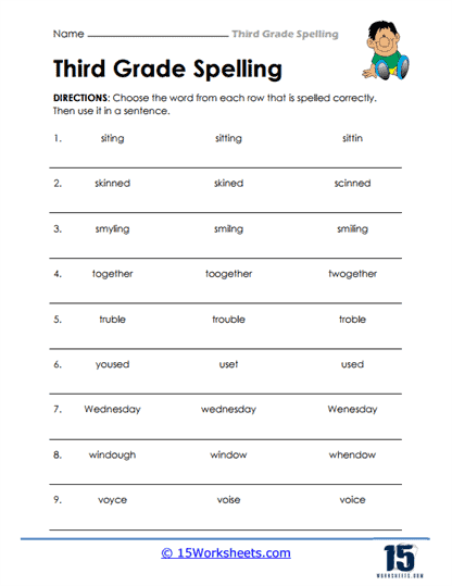 fun worksheet for 3rd grade