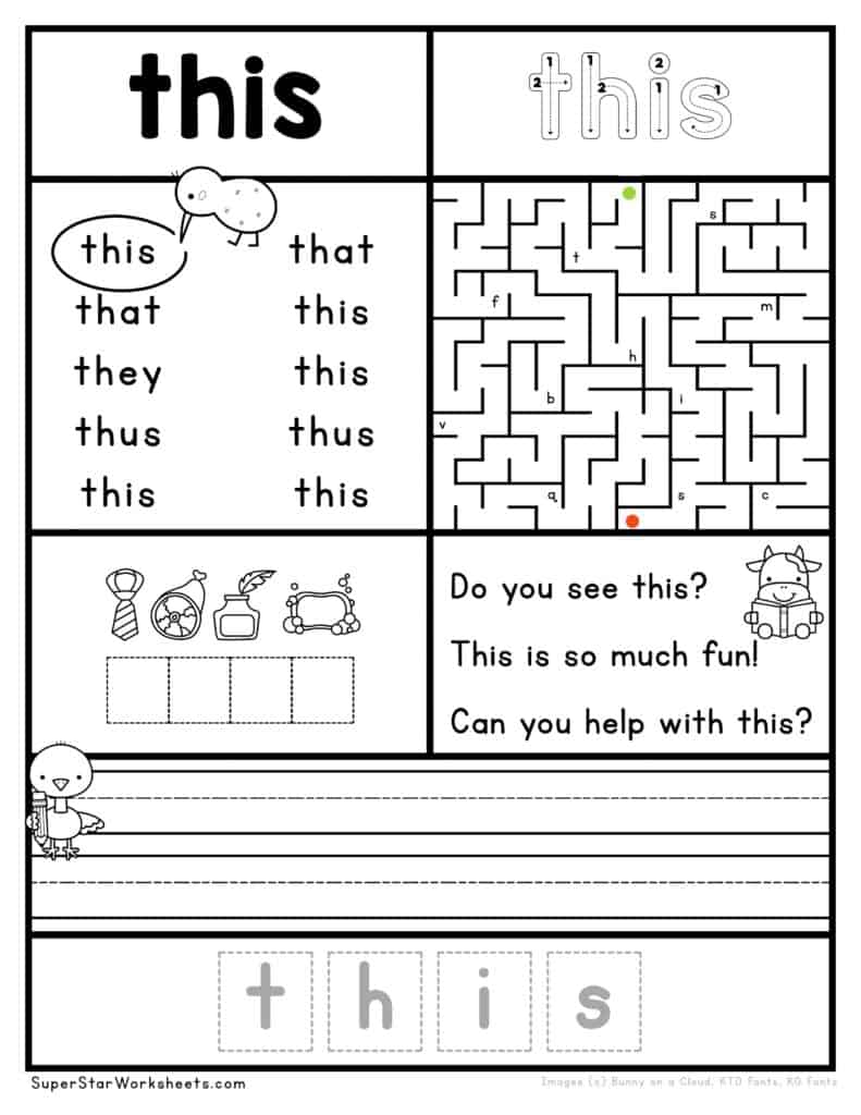 Kindergarten Worksheets -Worksheets Library