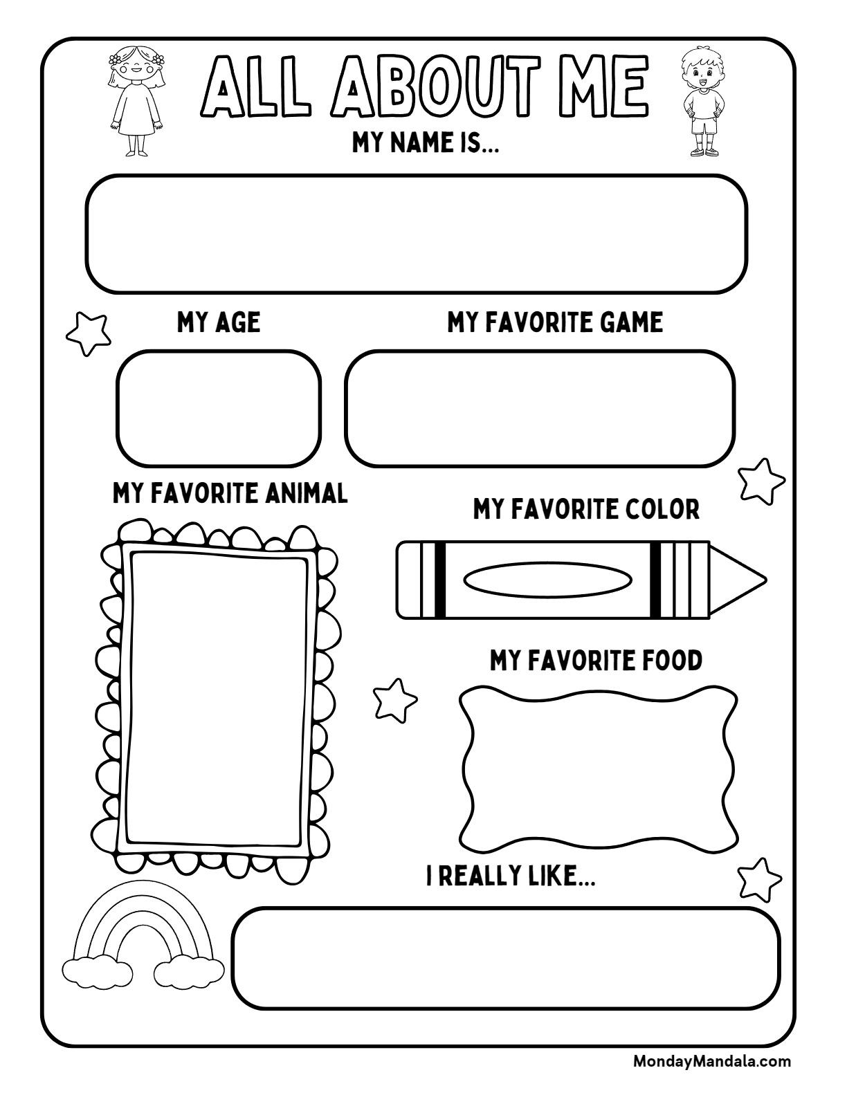 30 All About Me Worksheets (Free PDF Printables)