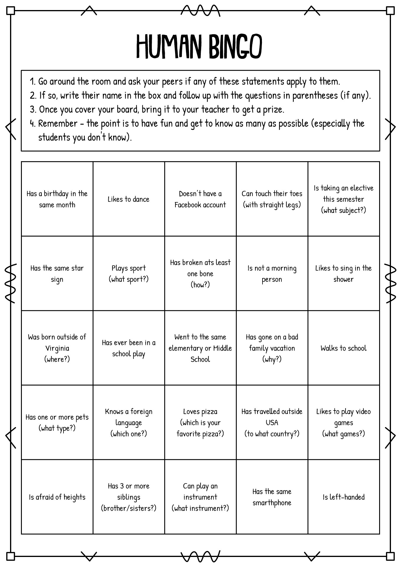 15 Student Getting To Know You Worksheet - Free PDF at worksheeto.com