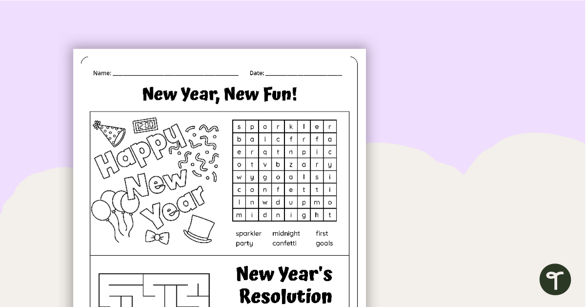 New Year, New Fun! Activity Sheet | Teach Starter