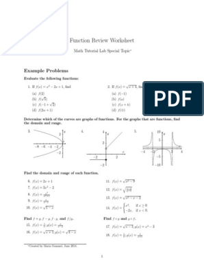 Function Review Worksheet | Download Free PDF | Logic ...