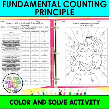 Fundamental Counting Principle Color &  Solve Activity - To The ...