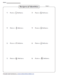 fundamental trig identities worksheet