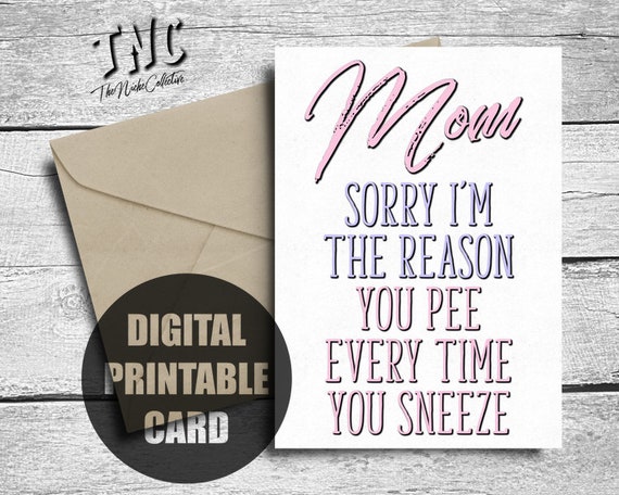 funny happy birthday mom cards printable