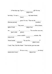 Fun mad-libs activity - ESL worksheet by wackiejackie357