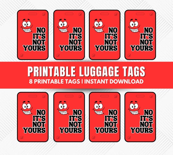 funny printable luggage tags