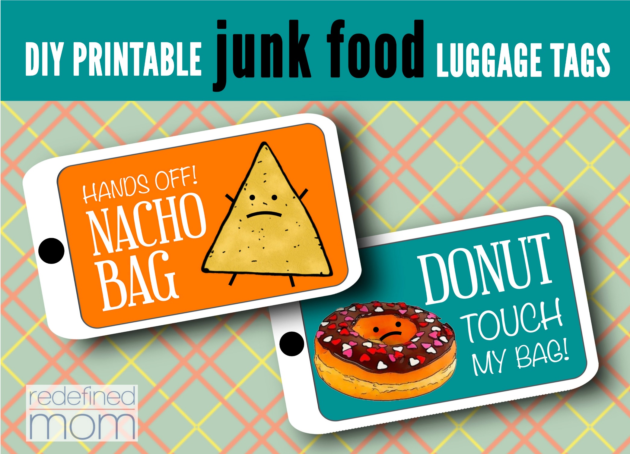DIY Printable Junk Food Luggage Tags