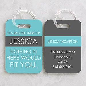 Personalized Funny Luggage Tag Set - Full Of Wit