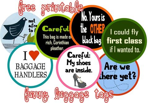 funny printable luggage tags