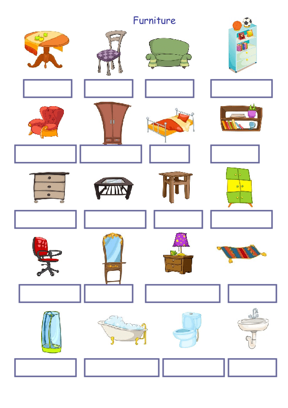 furniture worksheet