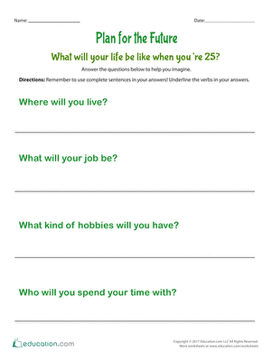 Plan for the Future | Worksheet 