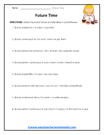 Future Tense Worksheets