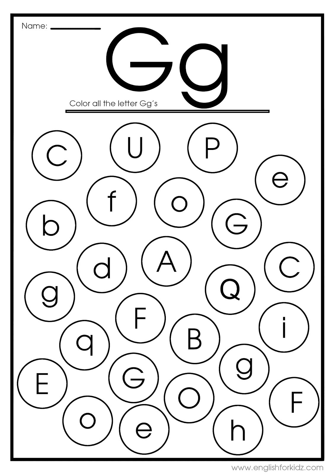 Letter G alphabet tracing worksheets - Free printable PDF