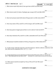 gas laws worksheet answers