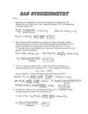 Gas Stoichiometry Assignment - Gas Stoichiometry Name: 1. Small ...