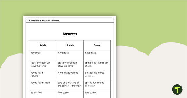 gases and their properties worksheet answers
