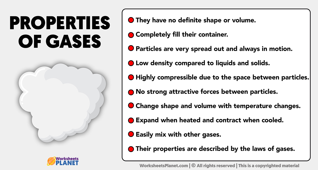 gases and their properties worksheet answers