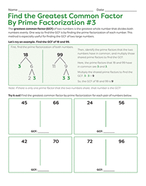 Find the Greatest Common Factor By Prime Factorization #3 ...