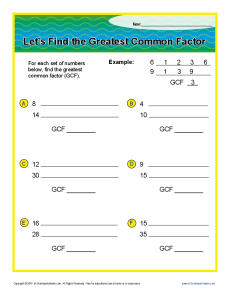 Greatest Common Factor | 6th Grade Factor Worksheets