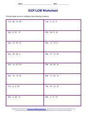 gcf worksheet pdf