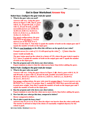 gear ratio worksheet