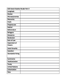 ged english worksheet