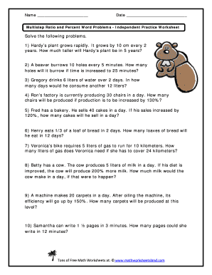 Multi Step Percentage Word Problems Worksheet PDF | airSlate SignNow