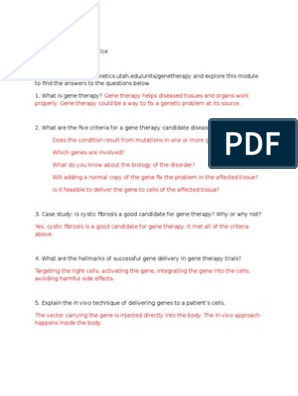 gene therapy worksheet answers