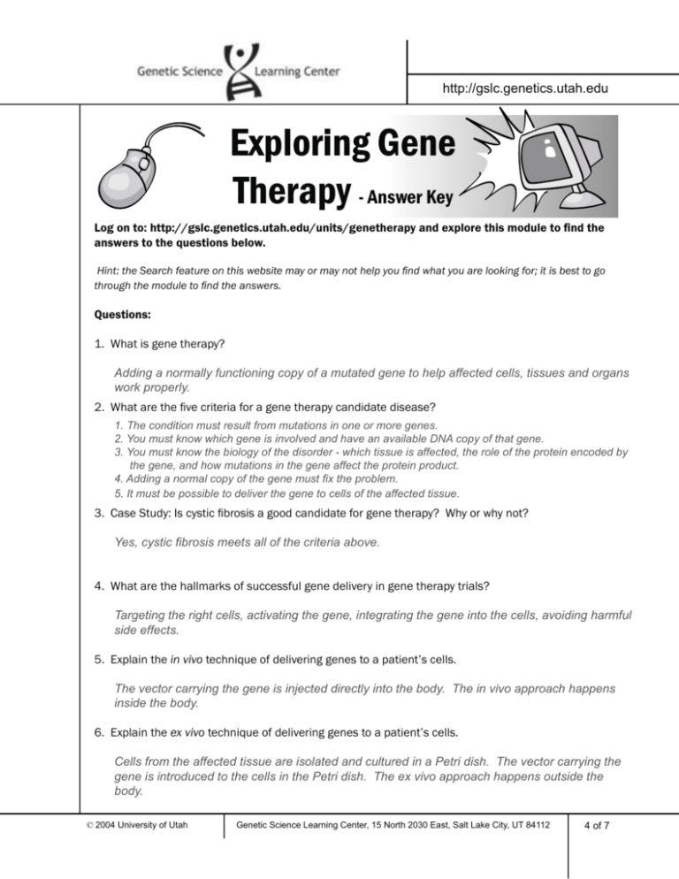 Exploring Gene Therapy Answers
