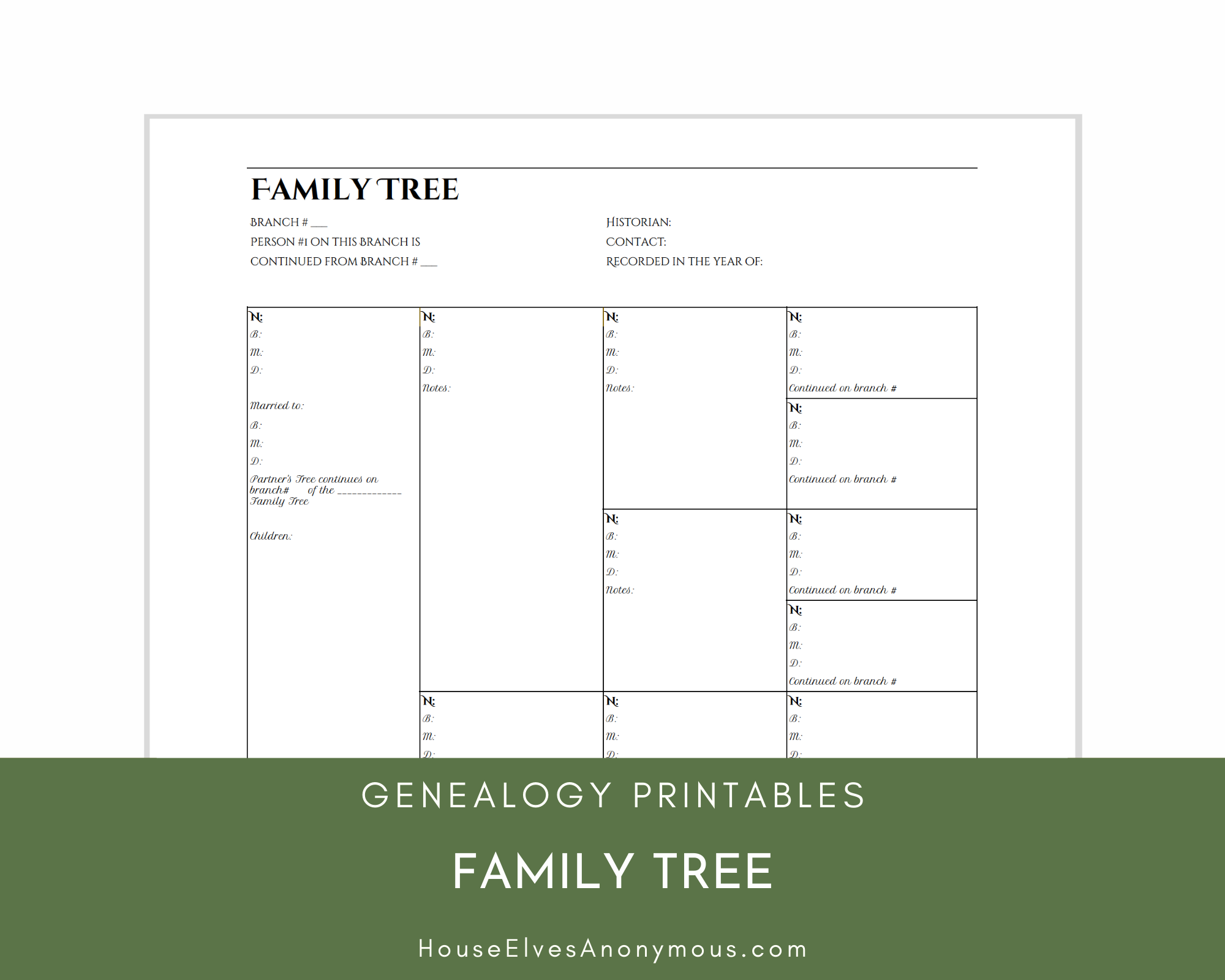 genealogy printable family tree