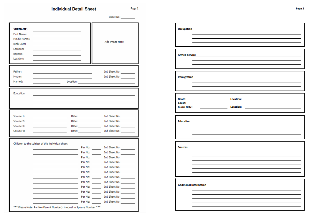 Individual Detail Sheet