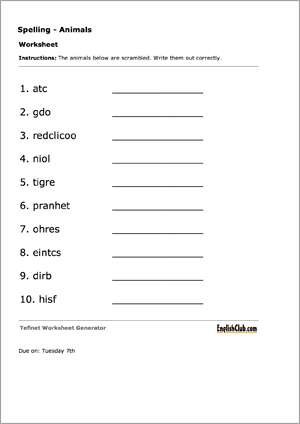 Worksheet Generator | Tefl.NET