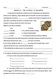 Genetics/Heredity - ESL worksheet by mahogan