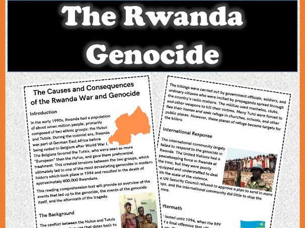 The Rwanda War and Genocide Reading Comprehension Worksheet