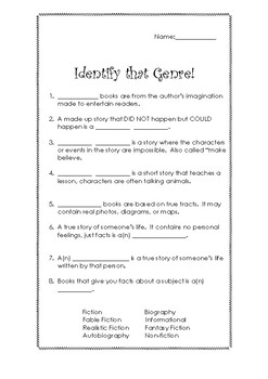Genre and Subgenre Lesson Plans &  Worksheets Reviewed by Teachers