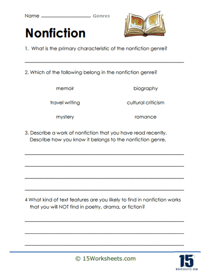 genre worksheet 1 answers