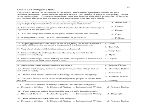Genre and Subgenre Lesson Plans &  Worksheets Reviewed by Teachers