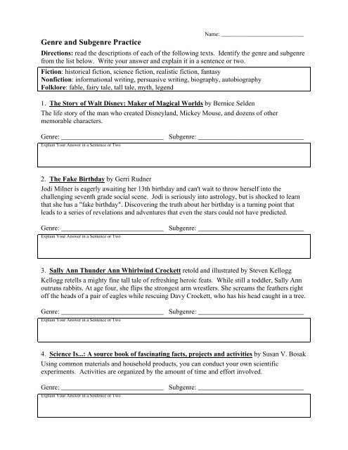 50+ Reading Genres and Types worksheets for 4th Class on Quizizz ...