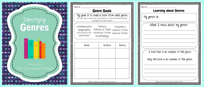 genre worksheet for 4th grade