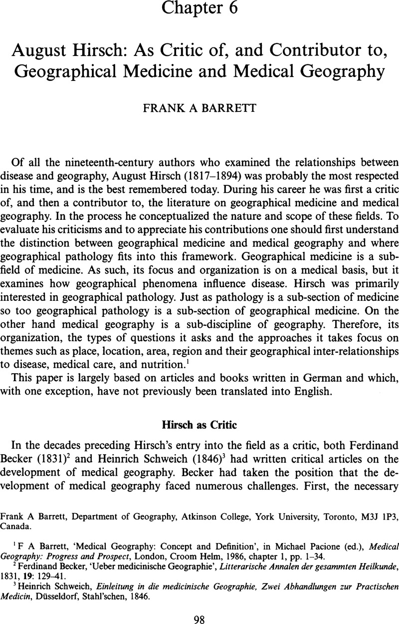 Chapter 6:August Hirsch: As critic of, and contributor to ...