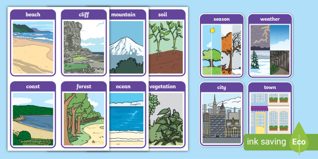 KS1 Geography Keyword Flash Cards (Lehrer gemacht) - Twinkl