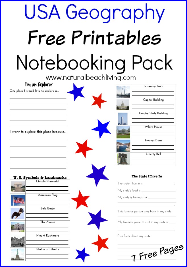 USA Geography Printables for Kids (Free Printables) - Natural ...