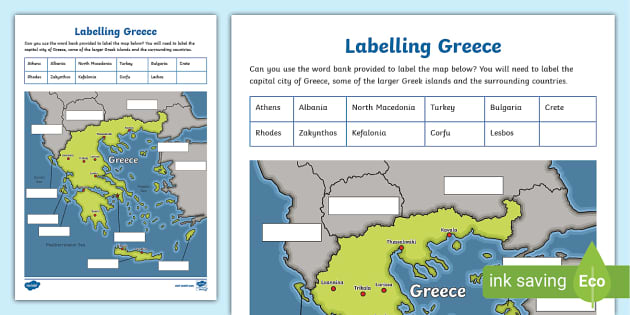 geography of greece worksheet