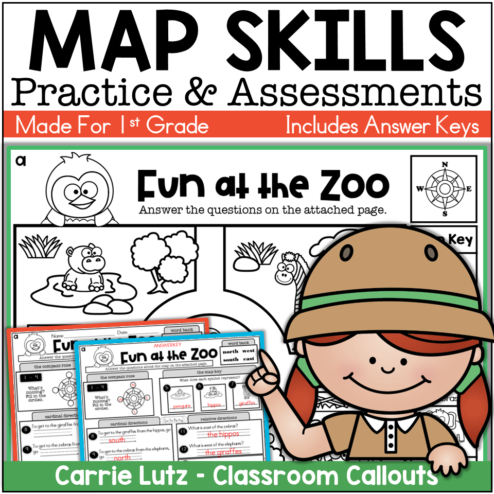 First Grade Map Skills Worksheets / Reading a Map Assessments Worksheets Library