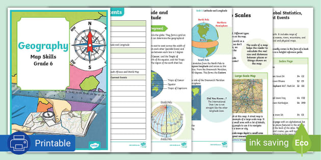 Map Skills Grade 6 Workbook (Lehrer gemacht) 