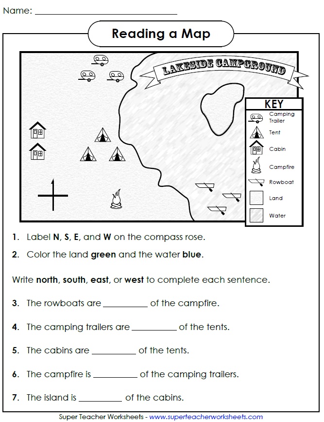 geography worksheet for 4th grade